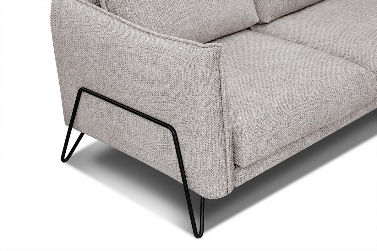 ECKSOFA HOSTEN 4-Sitzer, beige - Beige/Schwarz, Holzwerkstoff/Textil (158/269cm) - Courtois Laville