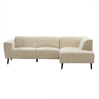 3-SITZER-ECKSOFA mit Ecke auf der rechten Seite aus Stoff, beige - Beige, Holz (242/160cm) - Giga Meubel