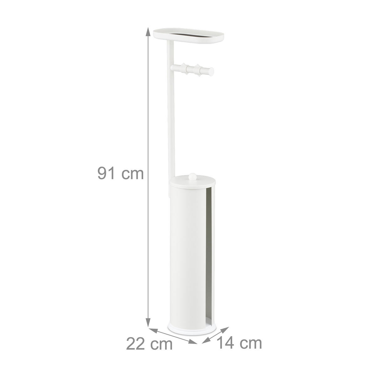TOILETTENPAPIERHALTER - Weiß, Kunststoff/Metall (22/91/14cm) - Relaxdays