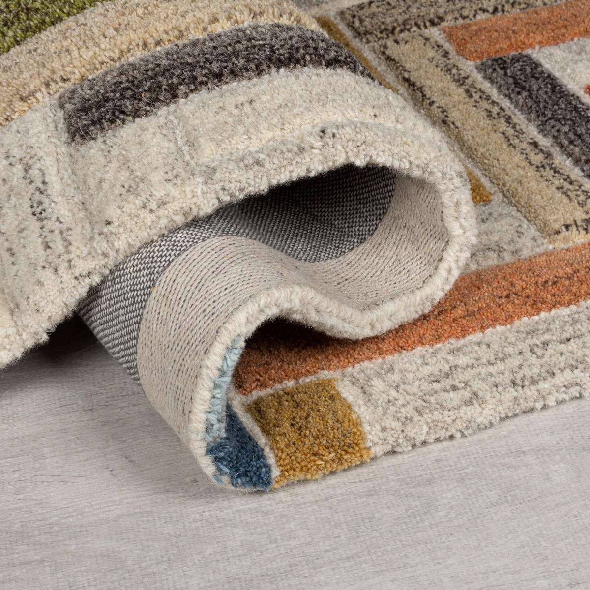 WOLLTEPPICH ESK, geometrisch, Florhöhe 10 mm, Bunt, 60 x 230 cm - Multicolor, Textil (60/230cm) - KADIMA DESIGN