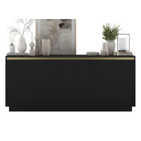 KOMMODE Selene 3D Schwarz Matt Glamour 167 cm - Schwarz, Holzwerkstoff (166.8/71.4/35cm) - Meble Lindner