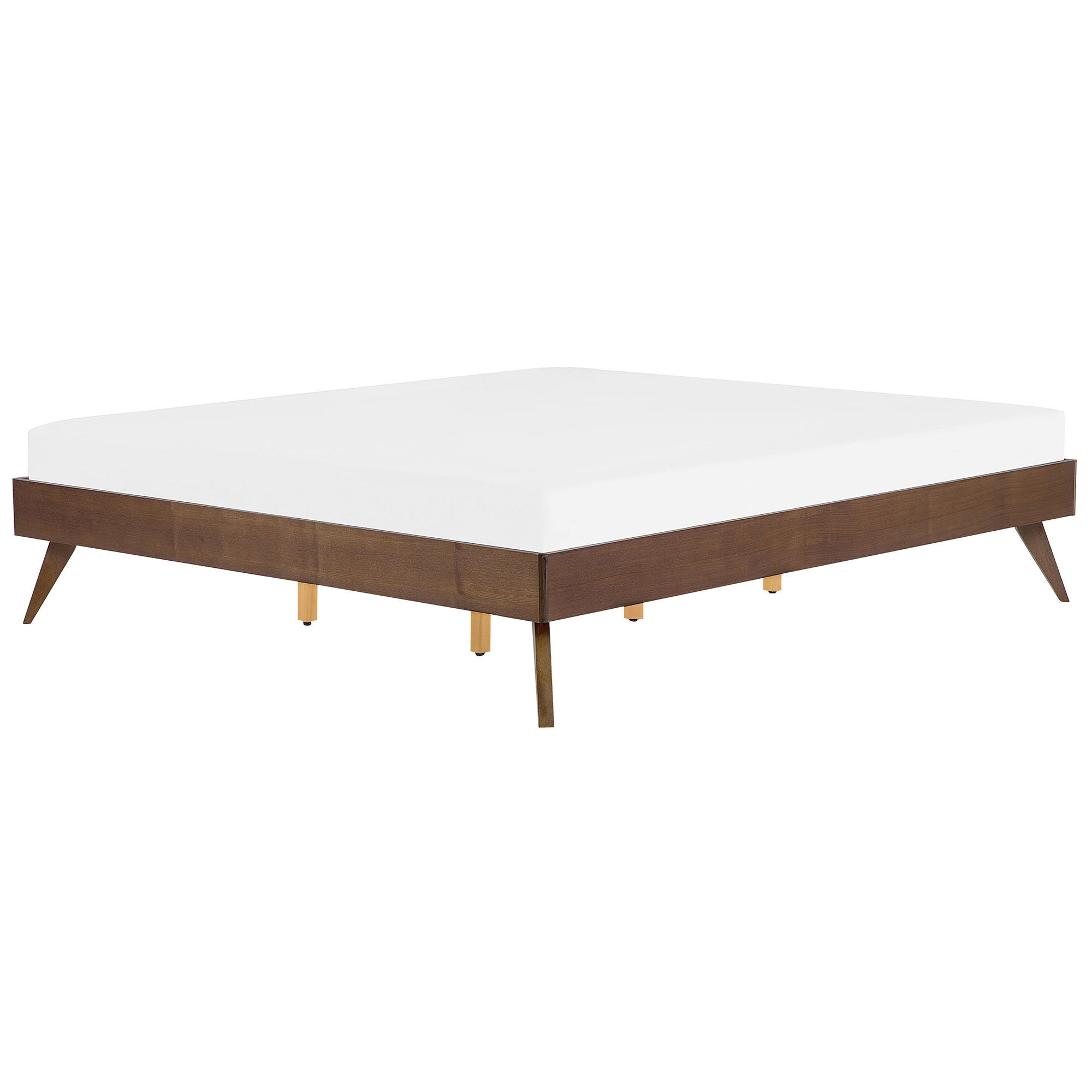 BETT 180/200cm Dunkler Holzfarbton Berric - Dunkelbraun, Holzwerkstoff (180/200cm) - Beliani