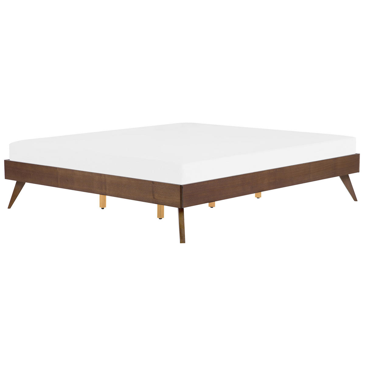 BETT 180/200cm Dunkler Holzfarbton Berric - Dunkelbraun, Holzwerkstoff (180/200cm) - Beliani