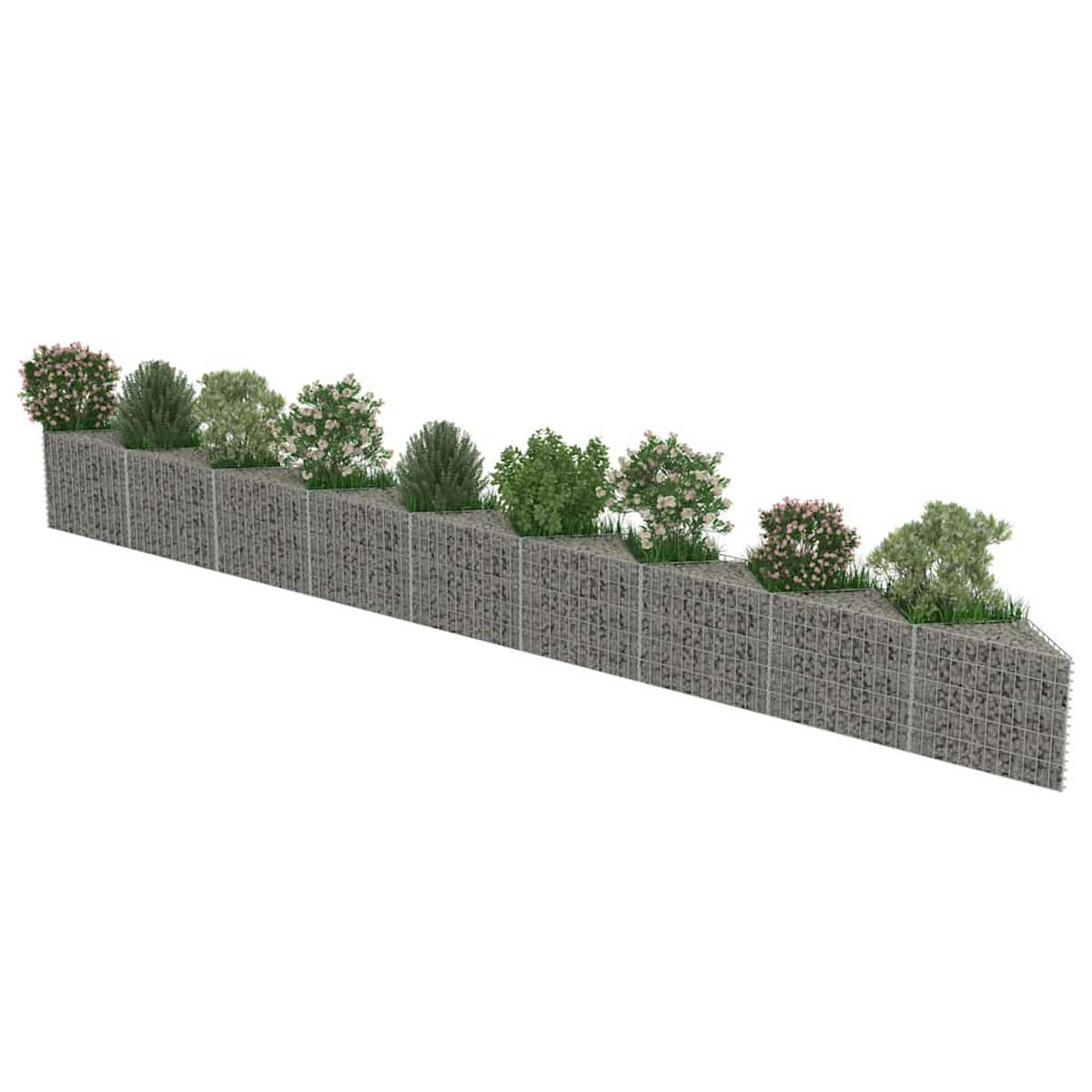 GABIONENWAND Verzinkter Stahl 630/30/50 Cm - Silberfarben, Metall (30/50cm) - vidaXL