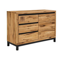 SIDEBOARD Wildeiche 120x45x85 natur geölt VILLANDERS #110 - Braun, Holz (120/85/45cm) - Massivmoebel24