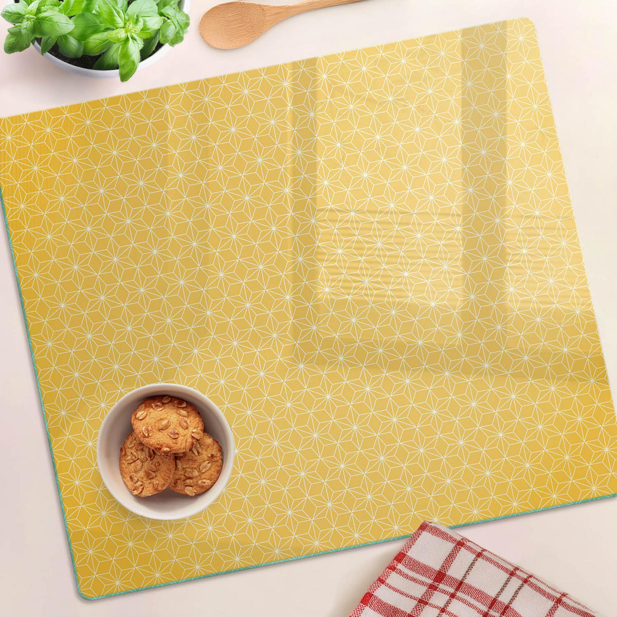 GLASPLATTE 60x52 cm Sterne - Gelb, Glas (60/0.4/52cm) - TULUP