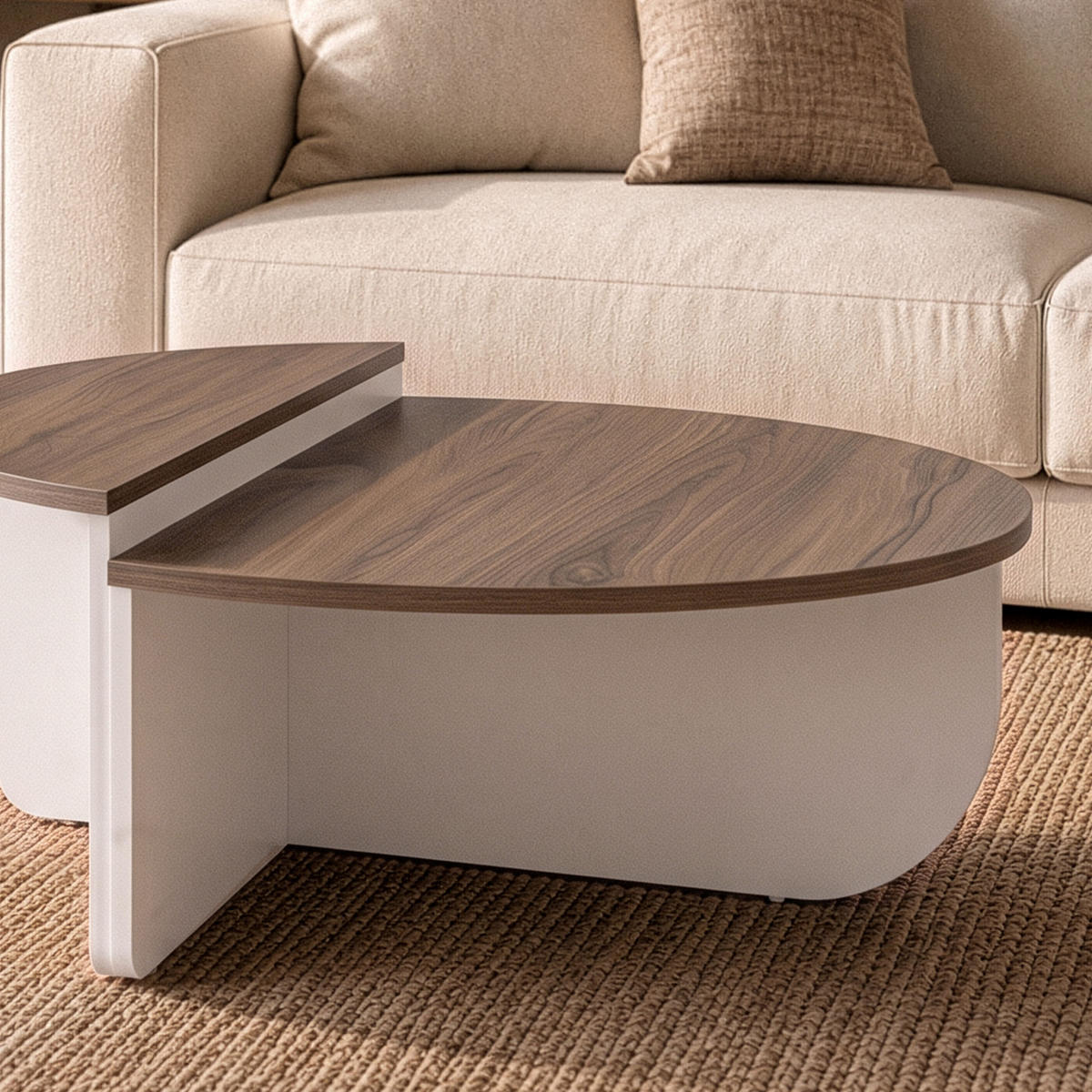 COUCHTISCH (2er-Set) orion 35/90/90 cm - Walnussfarben, Holzwerkstoff (90/90/35cm) - Calicosy
