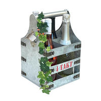 WEINTRÄGER 4 Takt für 4 Flaschen Metall Silber 22/20/33 cm - Grau, Metall (22/33/20cm) - DanDiBo