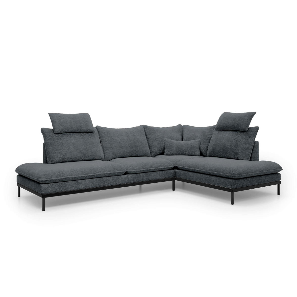 ECKSOFA Leafy Anthrazit 293 cm - Anthrazit, Textil (293/90/198cm) - Pillovely