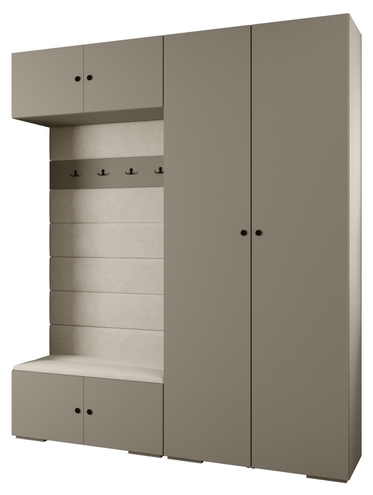 GARDEROBEN-SET 236,7/200/47 - Kaschmir/Schwarz, Holz/Kunststoff (200/236.7/47cm) - Abiks Möbel