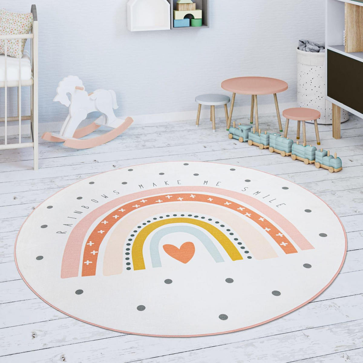 KINDERTEPPICH 150/150 CHICOS 552 - Creme, Kunststoff (150/150cm) - Paco Home