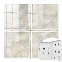 SCHLÜSSELBOX Weiß 30x30 cm – Türöffnung nach rechts - Beige Fliesen - Beige, Metall (30/30/5cm) - TULUP