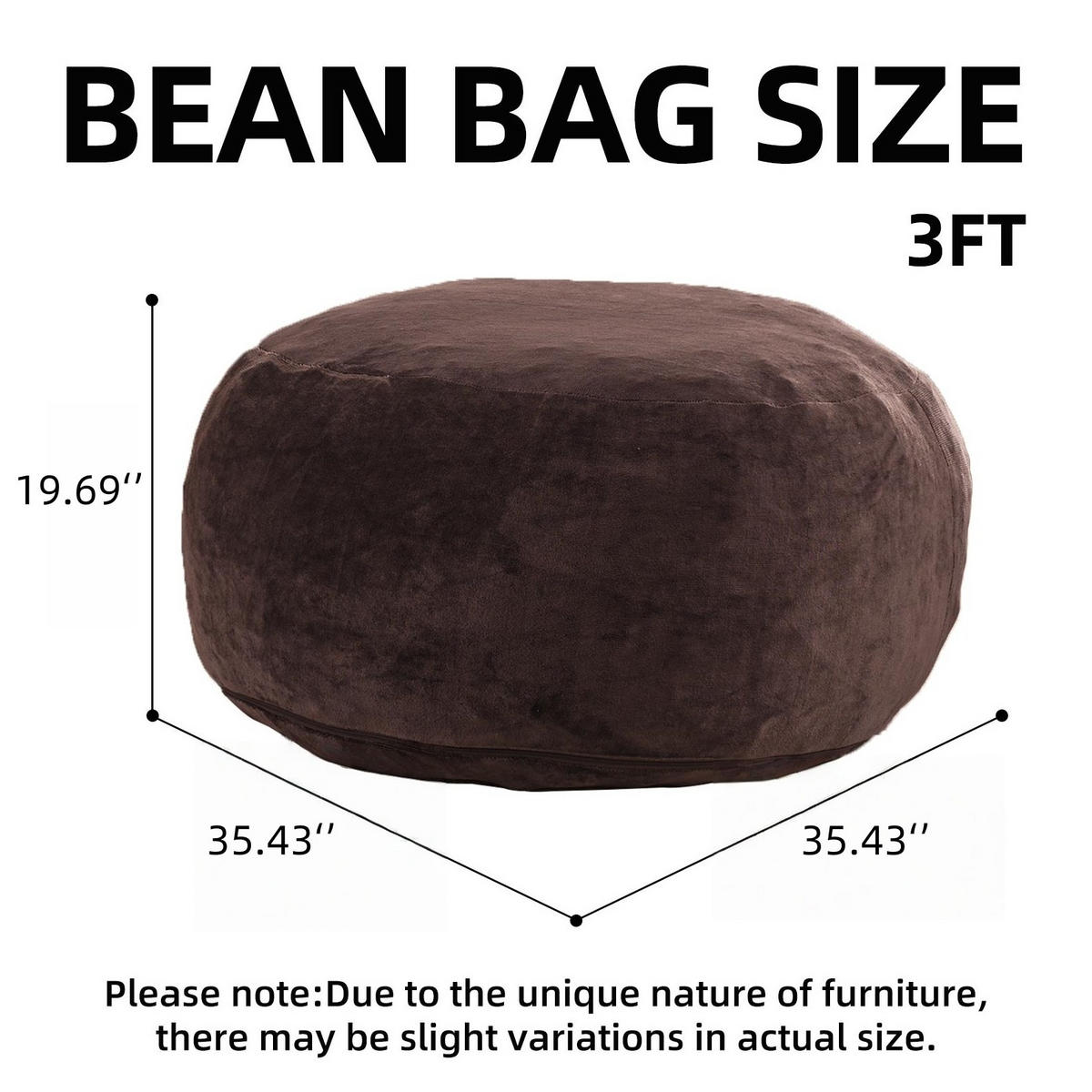 SITZSACKSOFA faltbar Braun - Braun, Kunststoff (90/50/90cm) - Beauniv