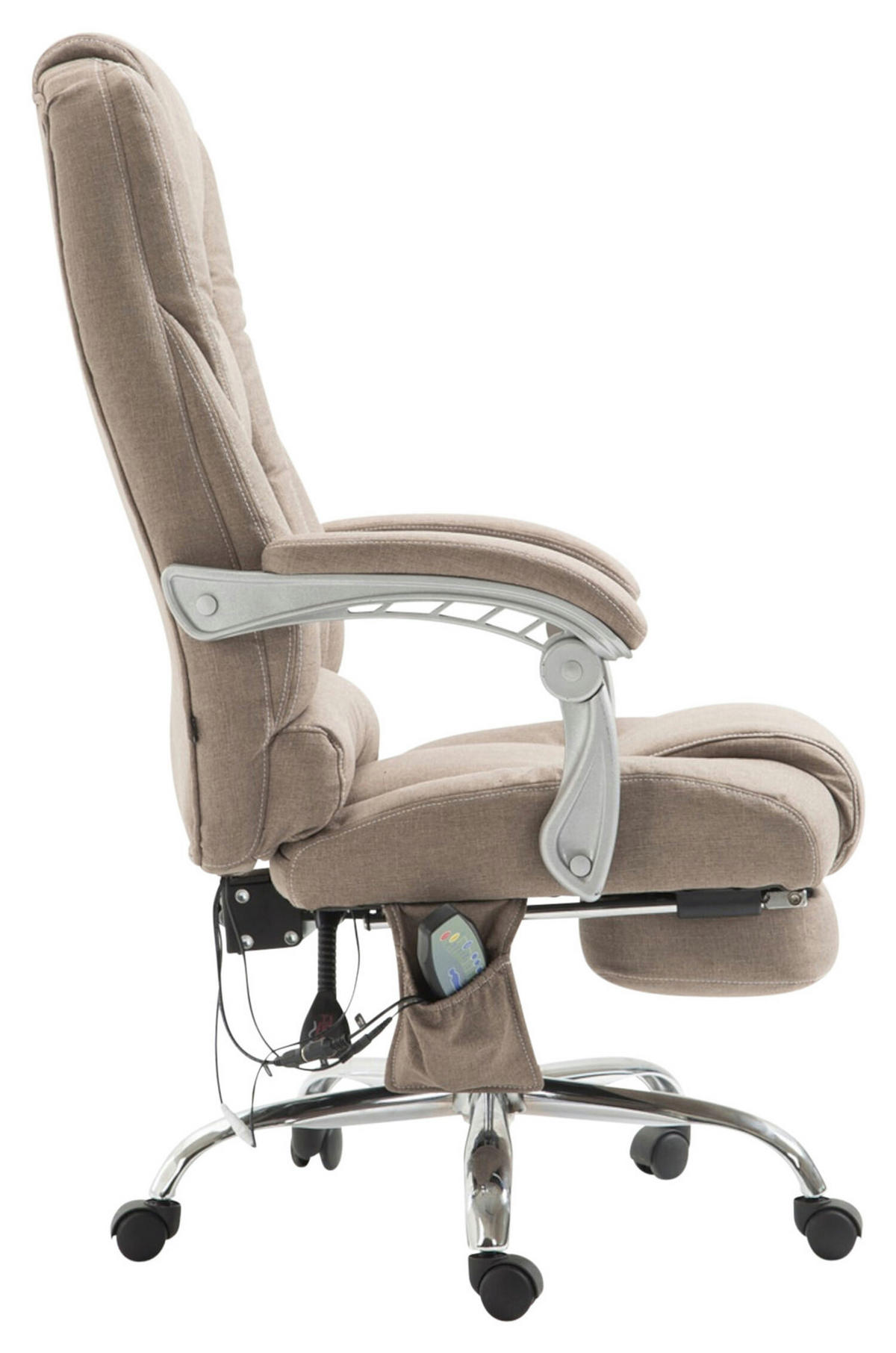 BÜROSTUHL Pacira, Stoff mit Massagefunktion Taupe - Taupe, Textil/Metall (68/127/64cm) - TPFLiving