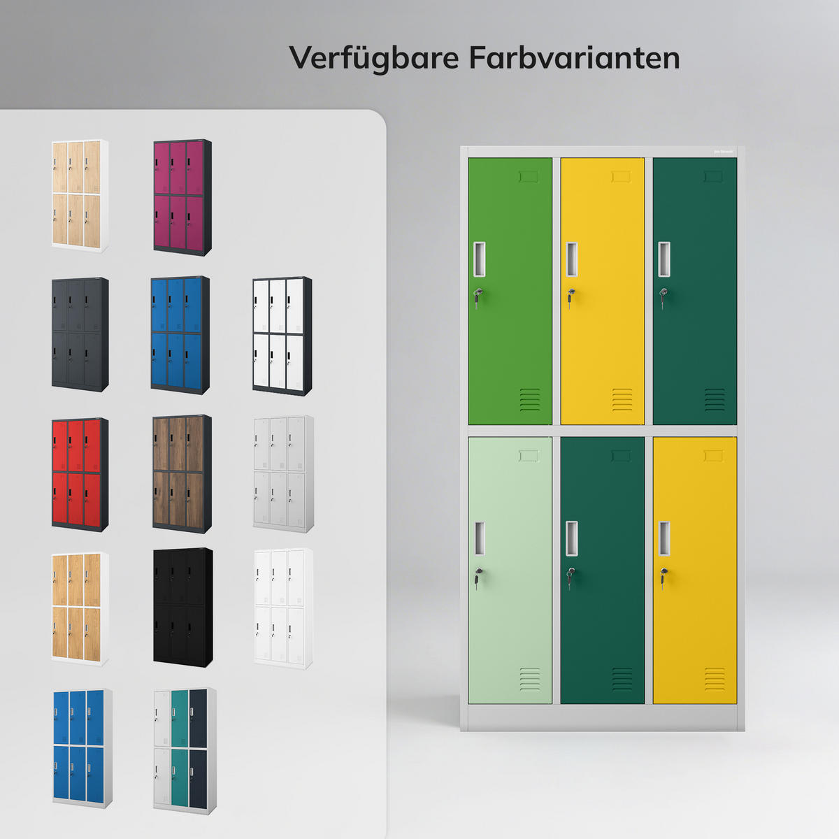 ARBEITSSCHUTZ-KLEIDERSCHRANK IGOR 185x90x45 cm - Gelb/Grau, Metall (90/185/45cm) - Jan Nowak
