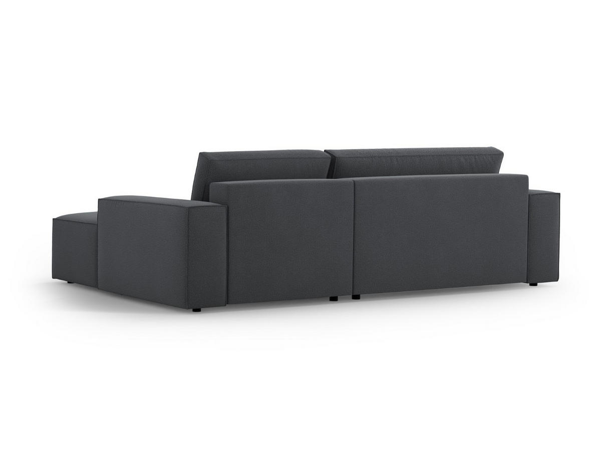 AUSKLAPPBARES-ECKSOFA rechts mit Container Jodie aus strukturiertem Stoff dunkelgrau 3 Sitzplätze - Dunkelgrau, Textil (246/151cm) - Micadoni