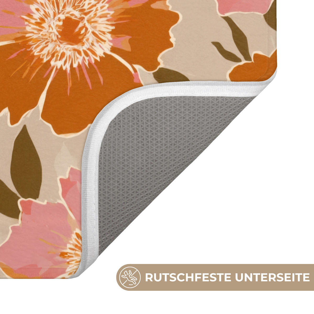 WC-VORLEGER Blumen - Motiv - Retro WC Teppich 50x80 cm - Multicolor, Kunststoff/Textil (50/1cm) - OnlyWow