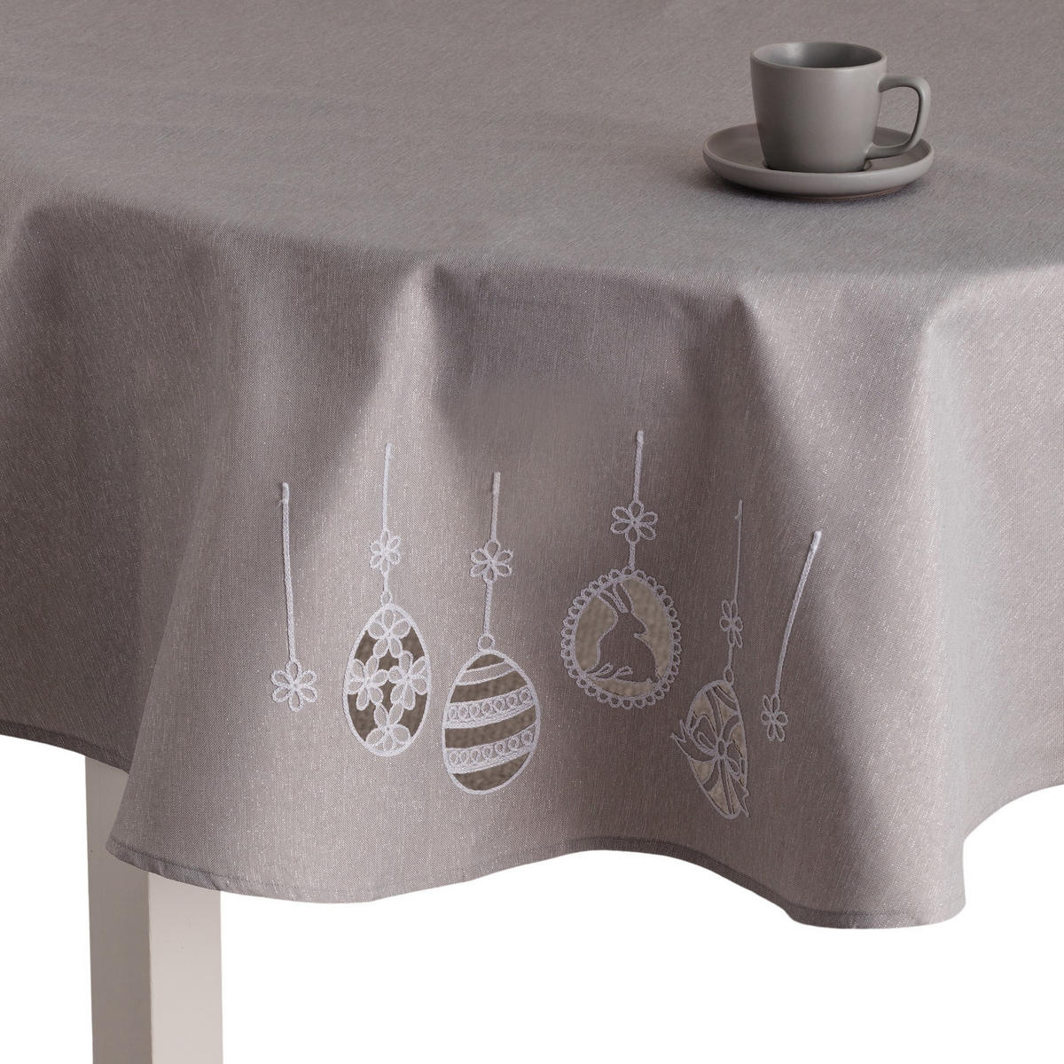 TISCHDECKE Jumble - Hellgrau, Textil (160cm) - home&you