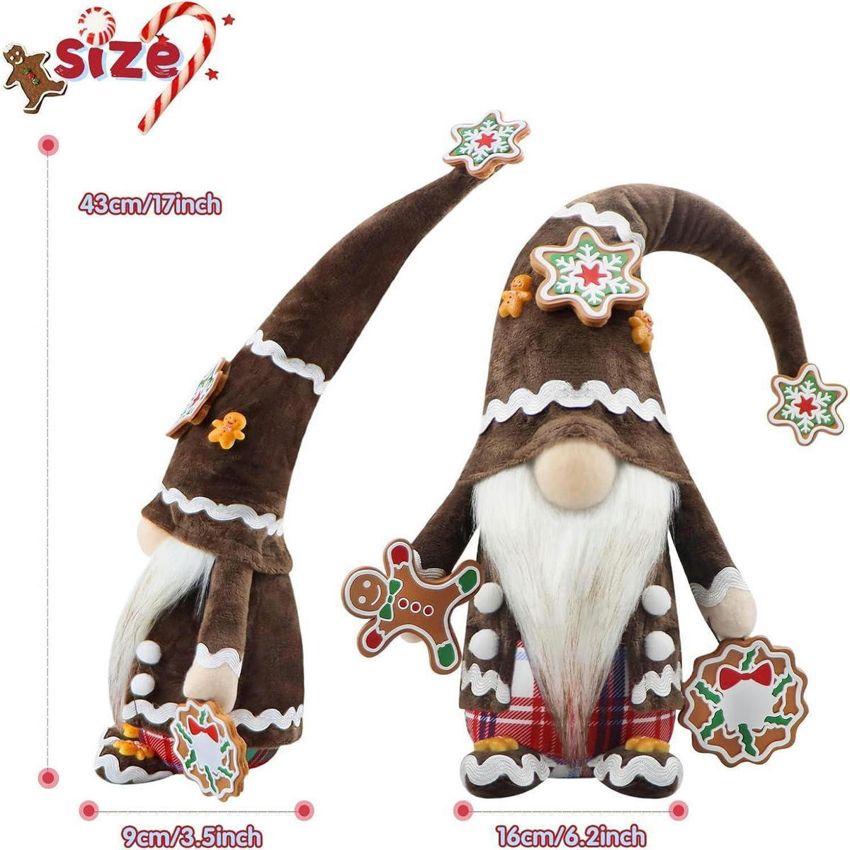 WEIHNACHTSWICHTEL Figur 43 cm Braun - Multicolor, Textil (15.8/8.9/43.2cm)