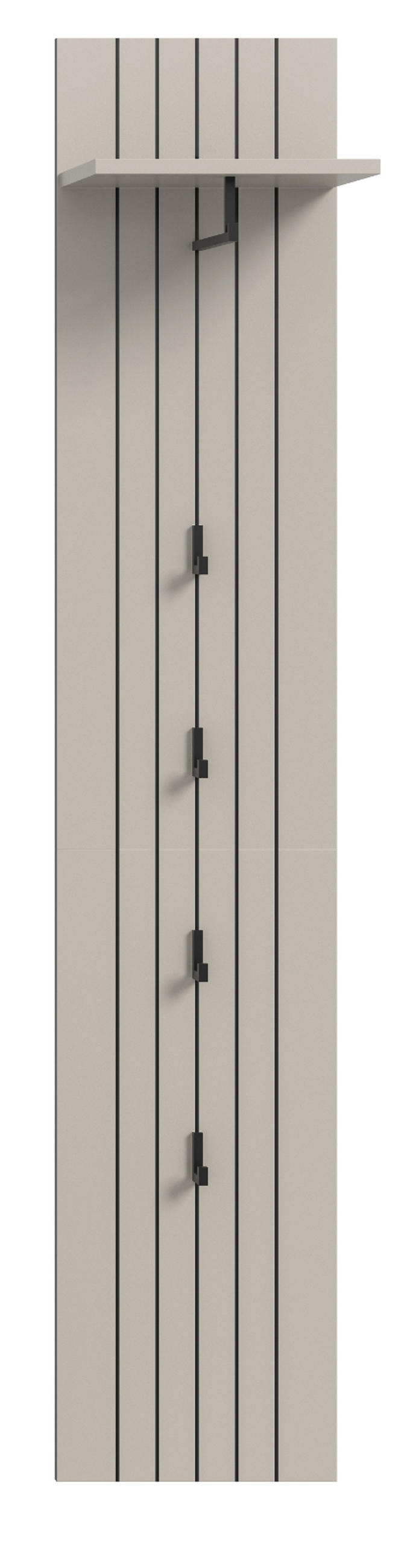 GARDEROBENPANEEL Kaschmir 31 x 160 cm, Flurgarderobe mit Kleiderstange - Kaschmir, Holzwerkstoff/Metall (31/160/27cm) - Inn.Furn