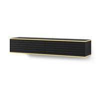 TV LOWBOARD Schwarz, Gold 180/33/40 - Schwarz, Holzwerkstoff (180/33/40cm) - RAUMHIRSCH FURNITURE