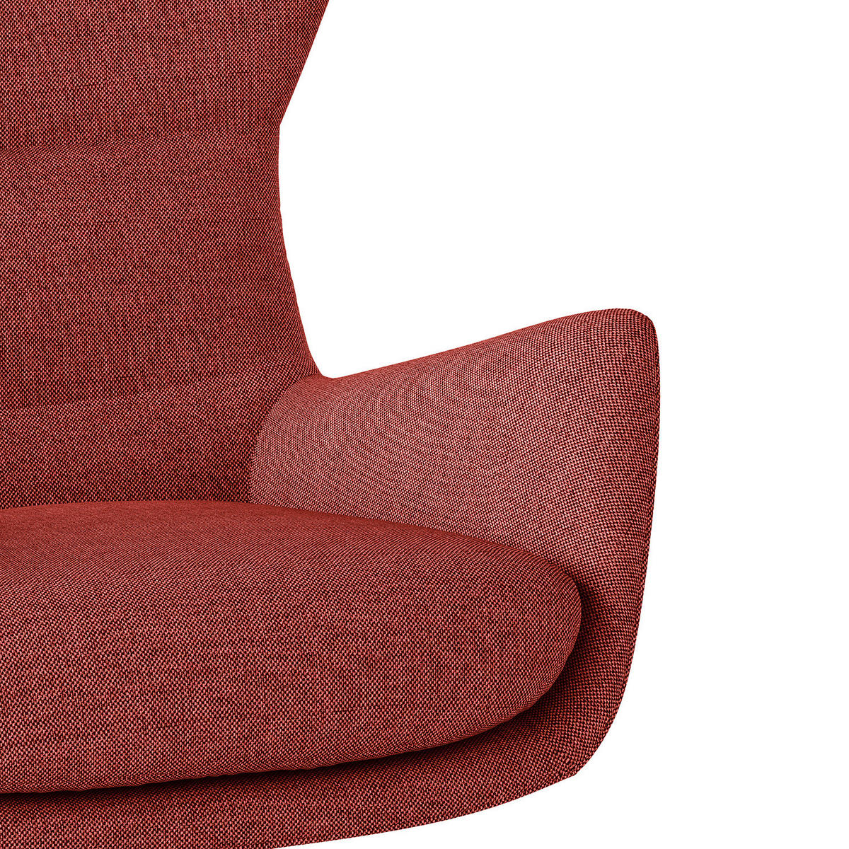 SESSEL mit Holzfüßen - Rot/Schwarz, Birkenholz/Textil (84/99/96cm) - home24