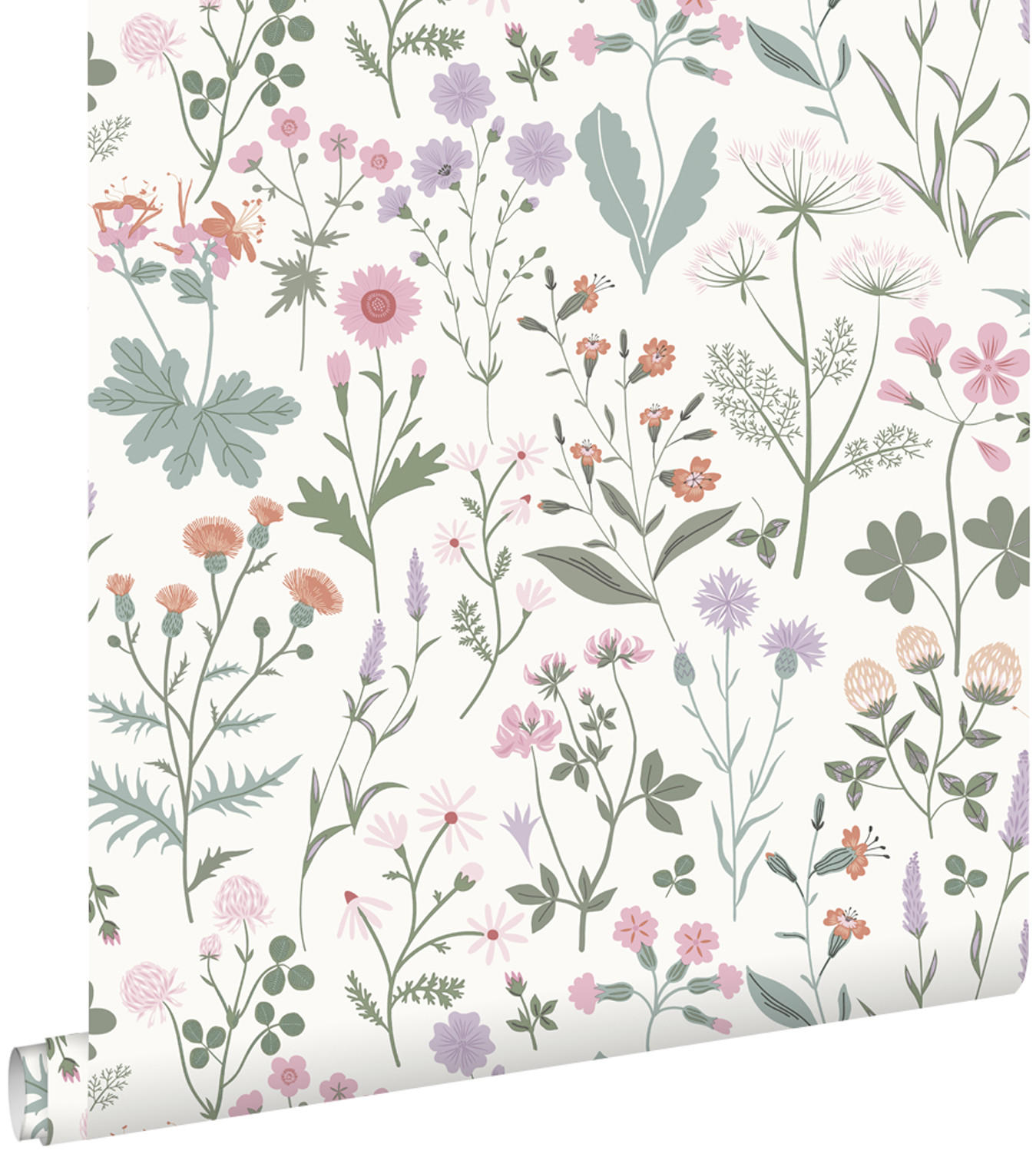 TAPETE Feldblumen 53 cm x 10.05 m - Weiß, Papier (53/1000cm) - ESTAhome