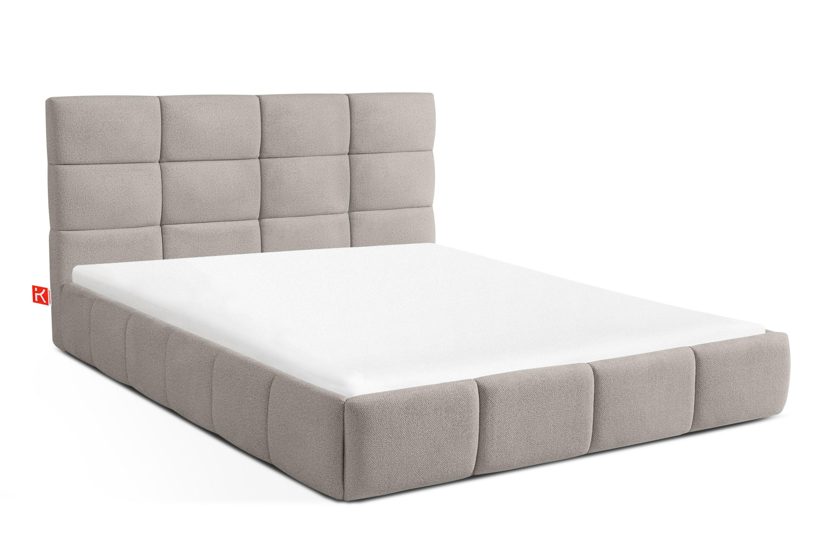 POLSTERBETT ALTOS Bouclé, hellgrau - Hellgrau, Holz/Holzwerkstoff (140/200cm) - KONSIMO®
