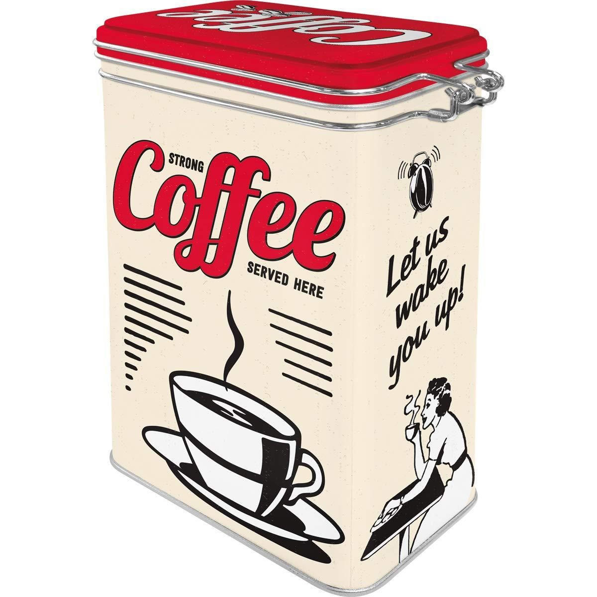 AROMADOSE USA Strong Coffee Served Here - Multicolor, Metall (11/17.5/7.5cm) - Nostalgic-Art