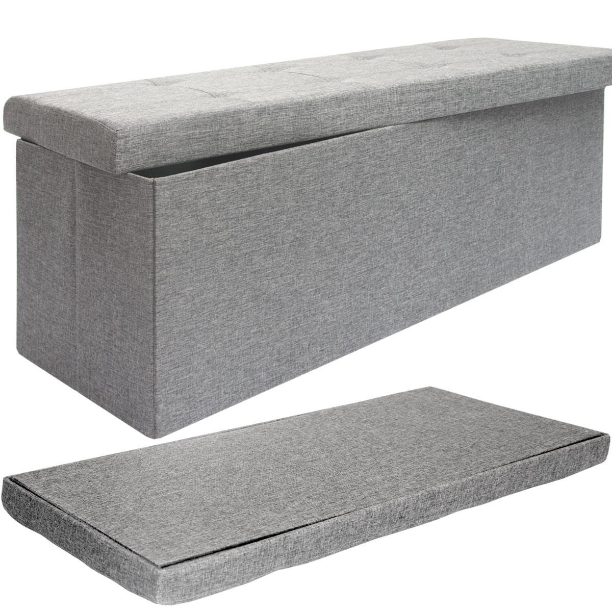 SITZBANK Faltbar, 110/38/38 cm, mit 2 Trennwänden, 120 Liter, Grau - Grau, Textil (38/38/110cm) - Dunedesign