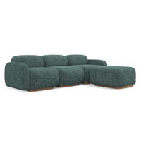 ECKSOFA Beidseitig Strukturstoff Stoff Blau - Blau/Blaugrau, Holz/Textil (270/190cm) - Makamii