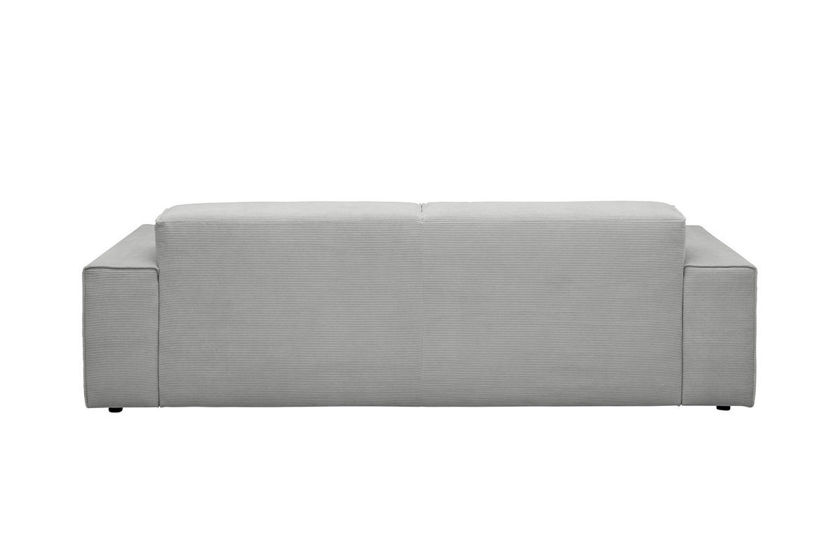SOFA RANI Silber Cord - Silberfarben/Schwarz, Kunststoff/Textil (256/71/101cm) - KAWOLA