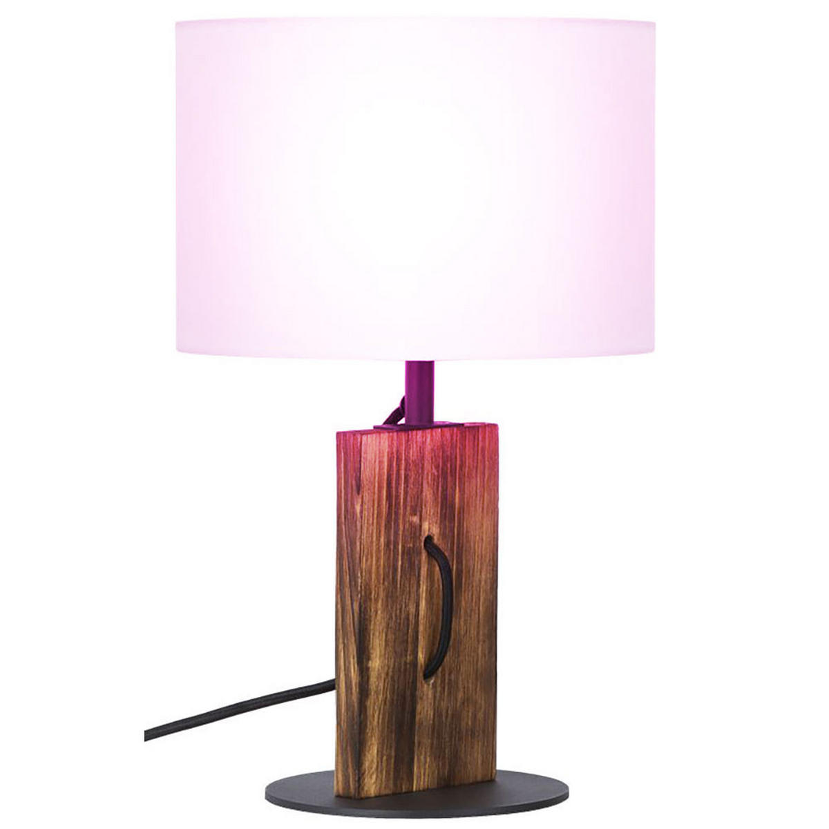 RGB LED TISCHLEUCHTE Pinienholz natur Weiß - Braun, Holz (25/25/40.2cm)