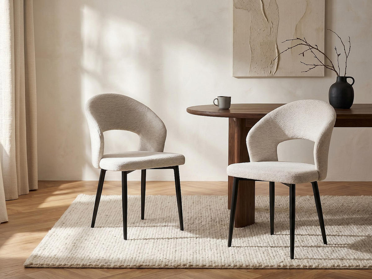 STUHL - 50 cm x 56 cm - Stoff - Hellgrau - NIYAMA - Hellgrau, Textil (50/81/56cm) - Vente-Unique