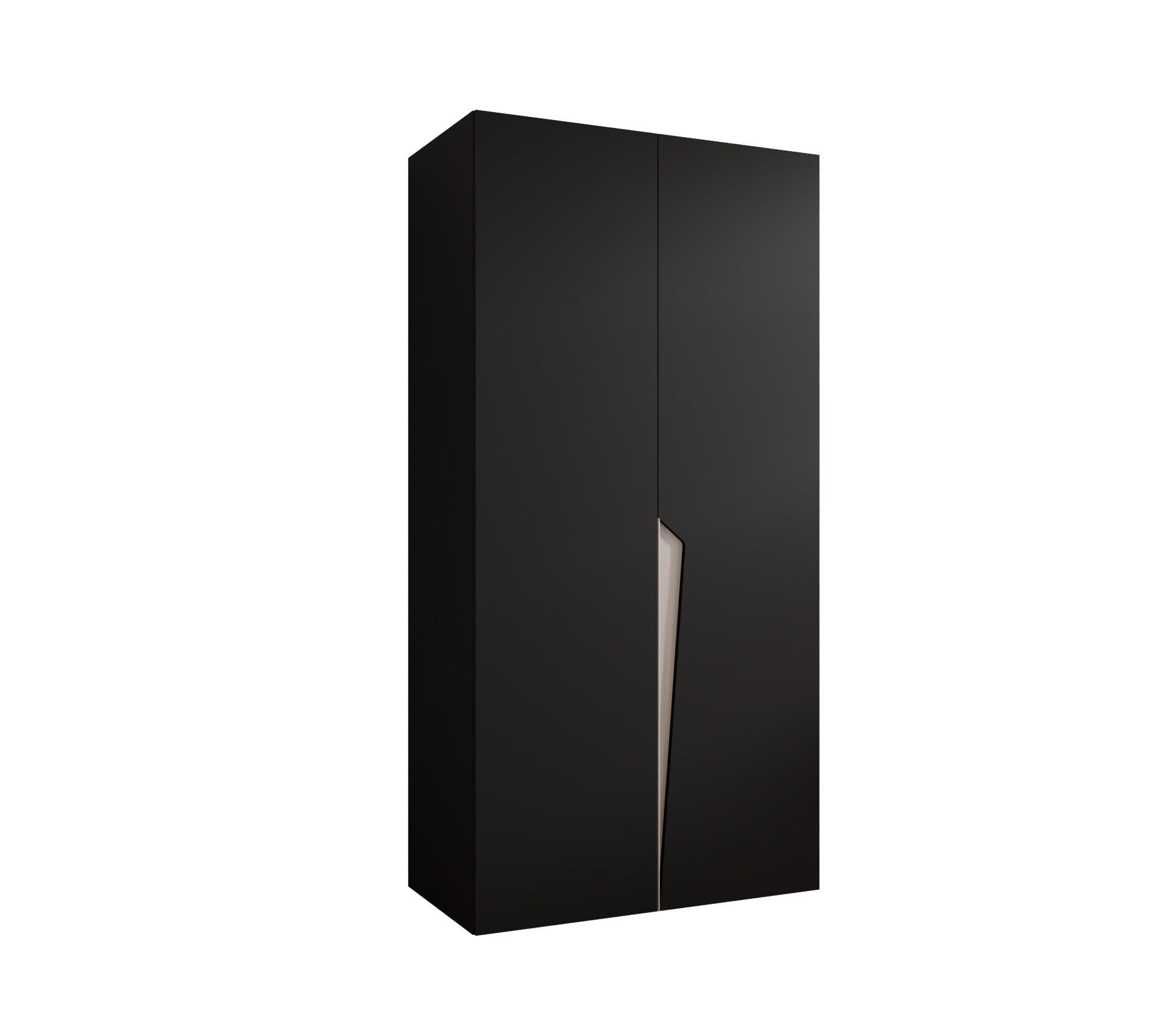 DREHTÜRENSCHRANK 202/100/52 2-türig - Beige/Schwarz, Holz/Metall (100/202/52cm) - Abiks Möbel