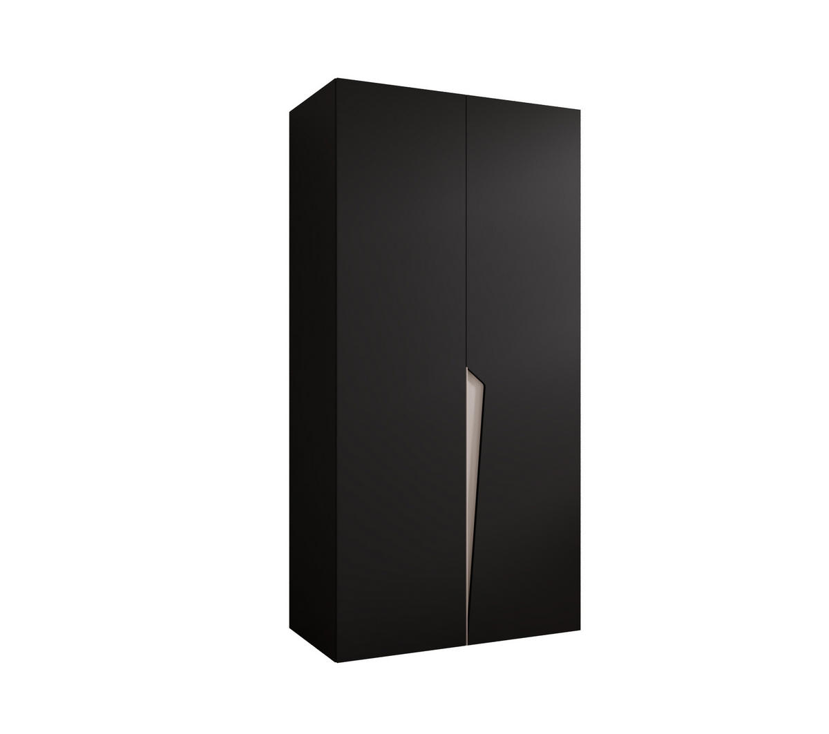 DREHTÜRENSCHRANK 202/100/52 2-türig - Beige/Schwarz, Holz/Metall (100/202/52cm) - Abiks Möbel