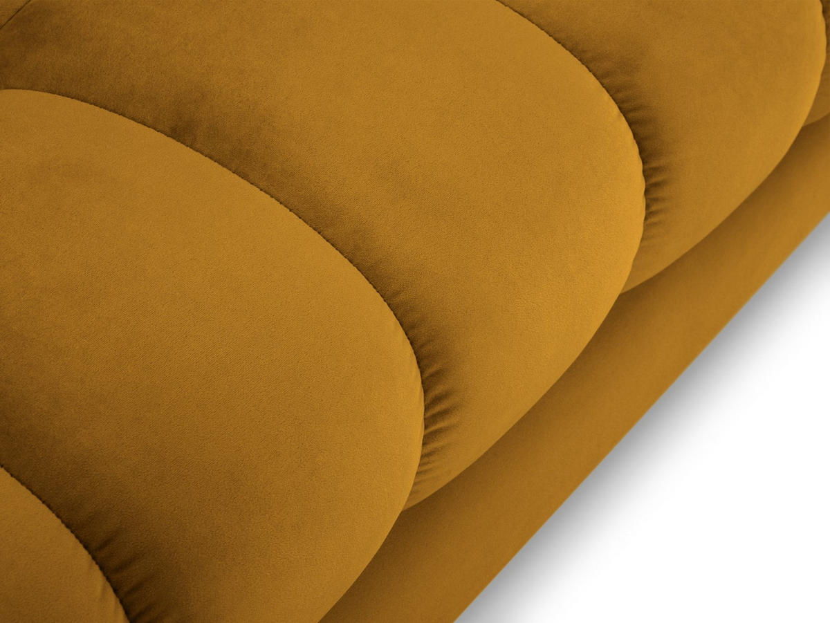 CHAISELONGUE links Mamaia aus Samt gelb - Gelb, Textil (102/75/185cm) - Micadoni