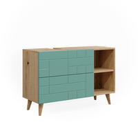 WASCHBECKENUNTERSCHRANK Rudi Mintgrün 90 x 59 cm mit 2 Schubladen - Mintgrün, Holzwerkstoff (90/59/32.6cm) - Vicco