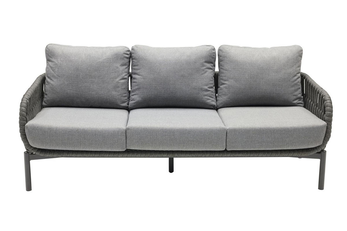 LOUNGESOFA Malte 67x202x82 cm, Kunststoff, Anthrazit - Anthrazit/Grau, Kunststoff/Metall (202/67/82cm) - dasmöbelwerk