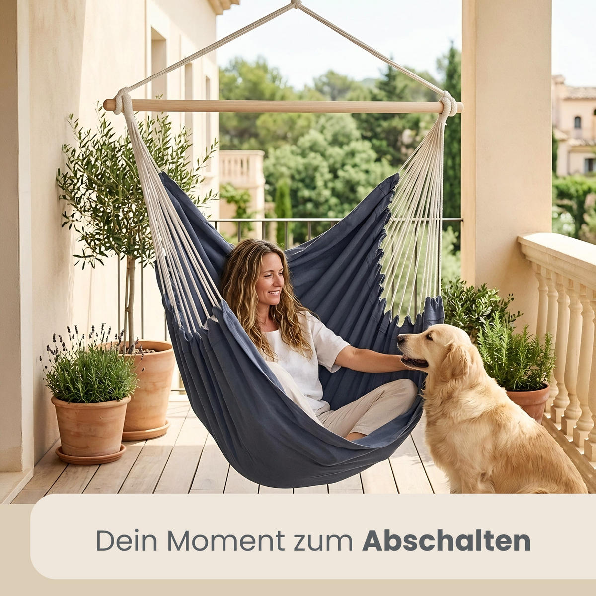 XXL HÄNGESESSEL 185/130 cm Belastbar bis 150 kg Anthrazit - Grau, Textil (130/155/185cm) - Amanka
