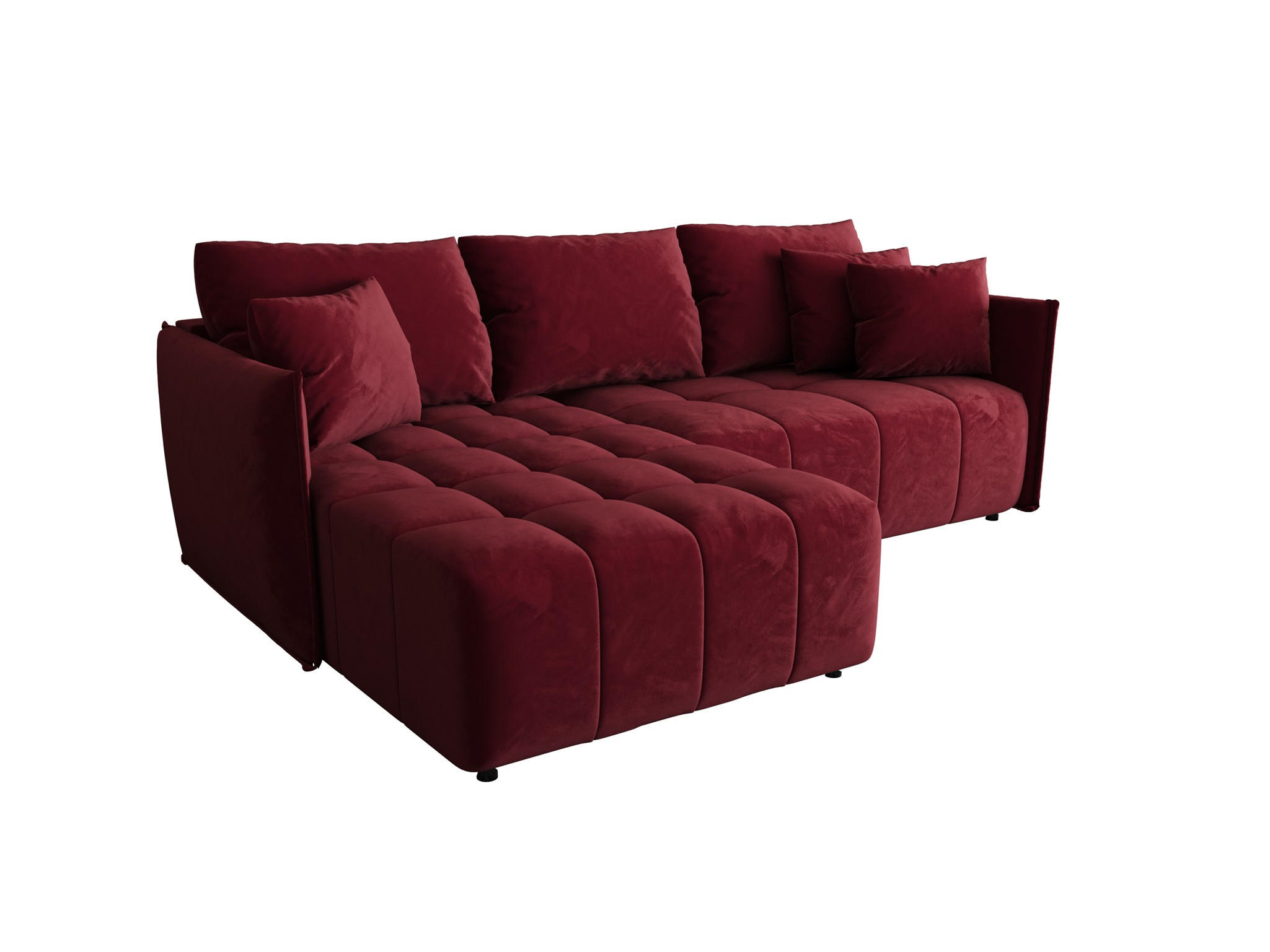 ECKSOFA Treviso - Bordeaux, Holzwerkstoff/Textil (245/185cm) - Fun Möbel