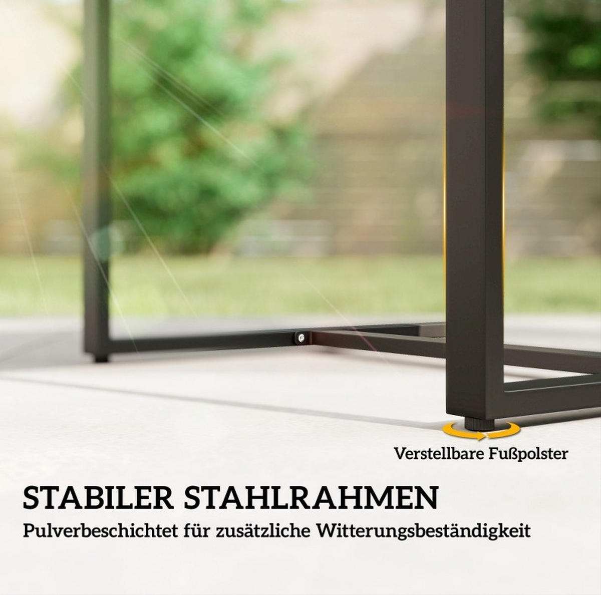 BALKONSET 55/58/76 cm hellgrau aus Stahl mit 2 Sesseln und Tisch - Hellgrau, Metall - OKWISH