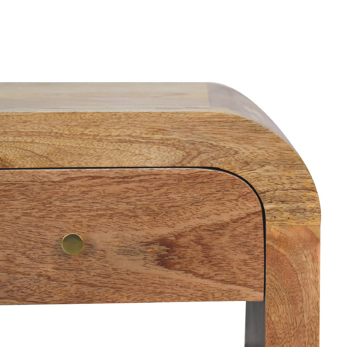 NACHTTISCH Haus Massivholz - Eichefarben/Messingfarben, Holz/Metall (45/40/35cm) - Artisan Furniture