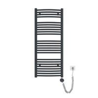 HANDTUCHHEIZKÖRPER elektrisch gebogen Anthrazit 120/50/5,6 cm - Anthrazit, Metall (50/120/5.6cm) - EMKE