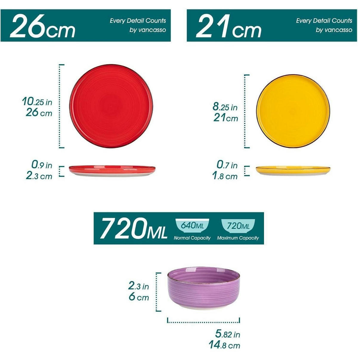 TAFELSERVICE 18-teiliges Set Bonita Steingut bunt - Multicolor, Keramik (26/2.3/26cm)