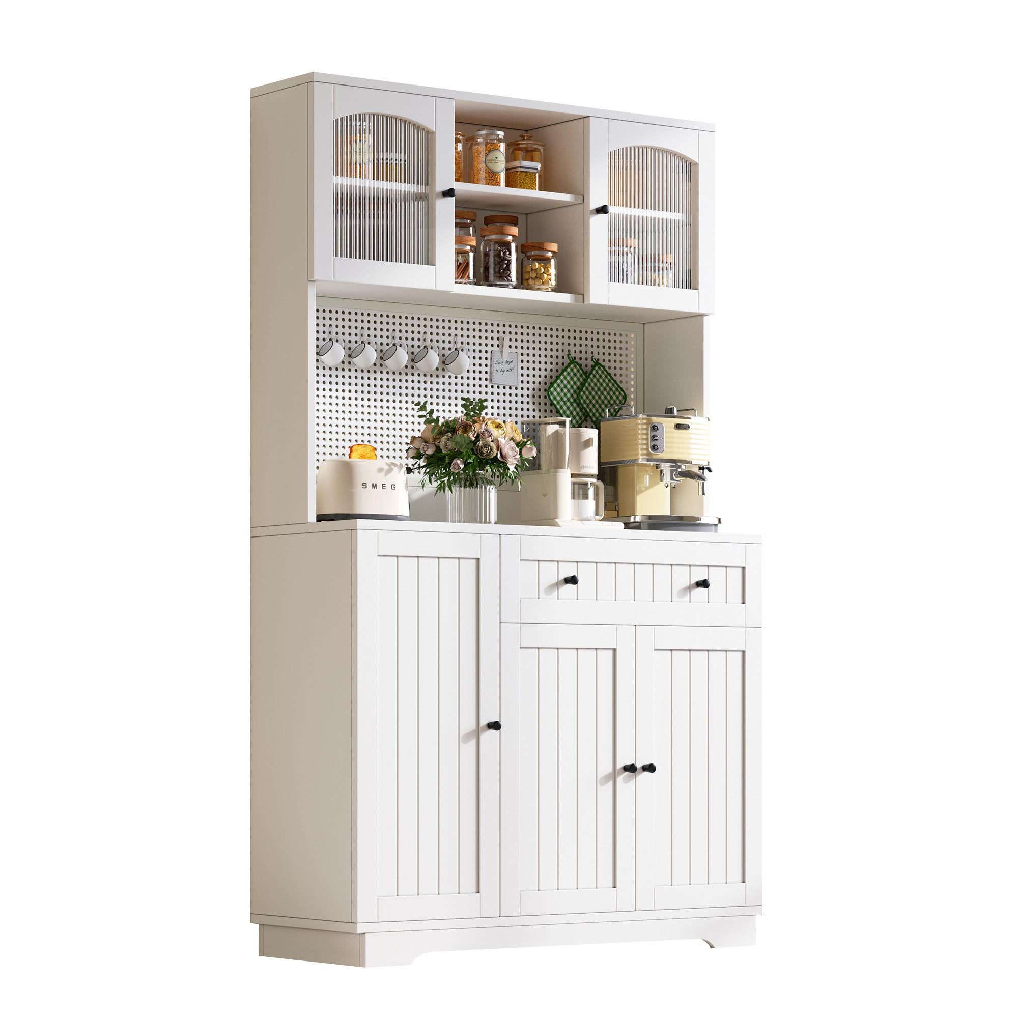 Flieks Vitrine Weiß 103.5x180x40 cm