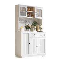 VITRINE 103.5x40x180cm Weiß mit verstellbaren Böden - Weiß, Holzwerkstoff (103.5/180/40cm) - FLIEKS