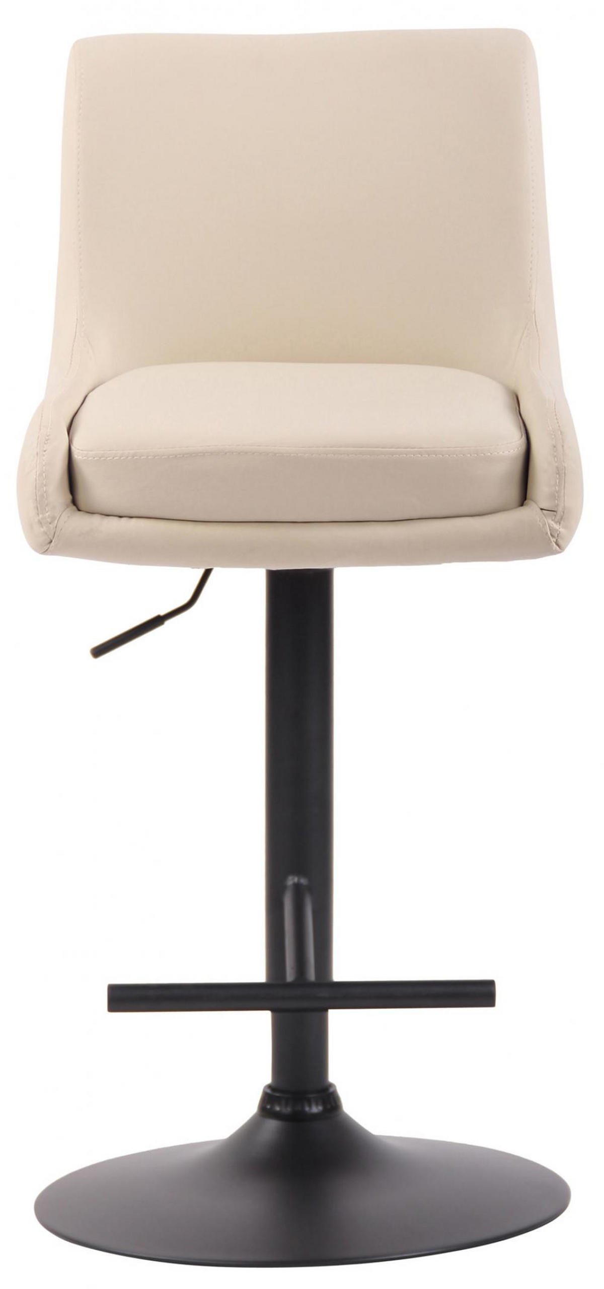 BARHOCKER 2er Set Lederlook creme - Creme/Schwarz, Textil/Metall (43/90/50cm) - CLP