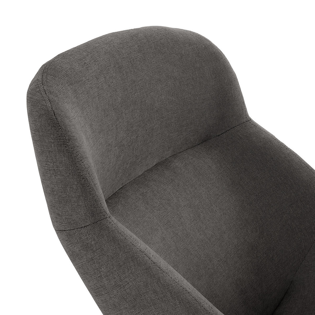 SESSEL - Dunkelgrau/Schwarz, Textil/Metall (73/102/92cm) - home24