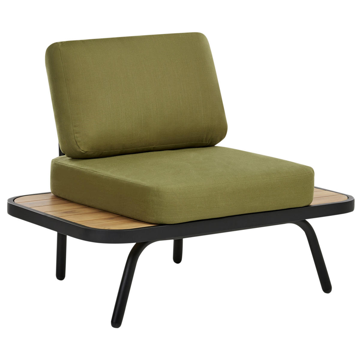 LOUNGE-SET 4-Sitzer Grün Minozzo - Hellbraun/Schwarz, Holz - Beliani